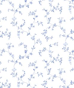 Tapeta Galerie Kitchen Style 3 CK36603 biała niebieskie kwiatki