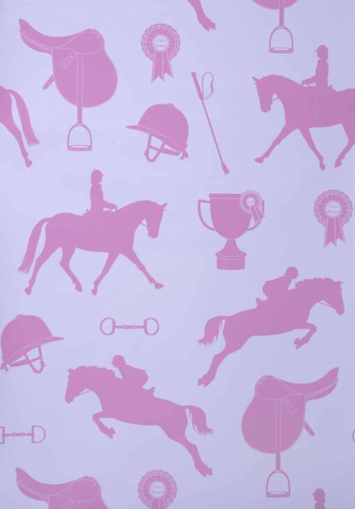 Tapeta Hibou Home „Konie” fioletowa w różowe konie