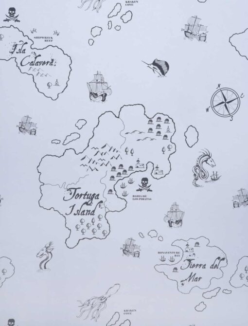 Tapeta Hibou Home „Mapa Piratów” niebieska mapa